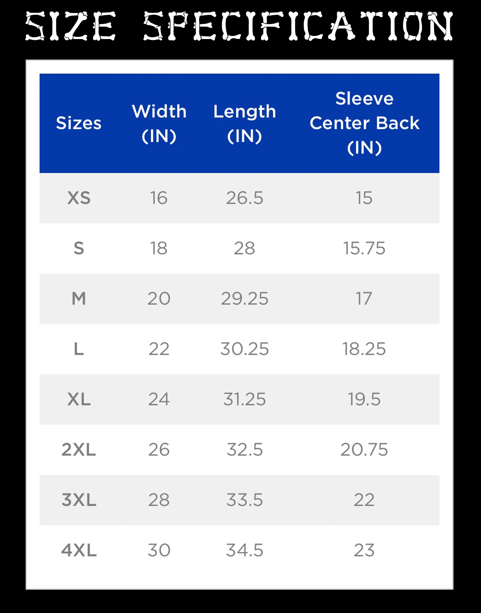 Size Chart – La Rocka!